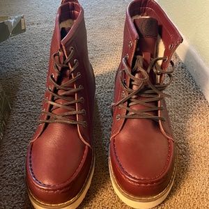 Grenade red leather boots